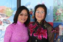 Lily Nguyen, left, owner of day care center and
