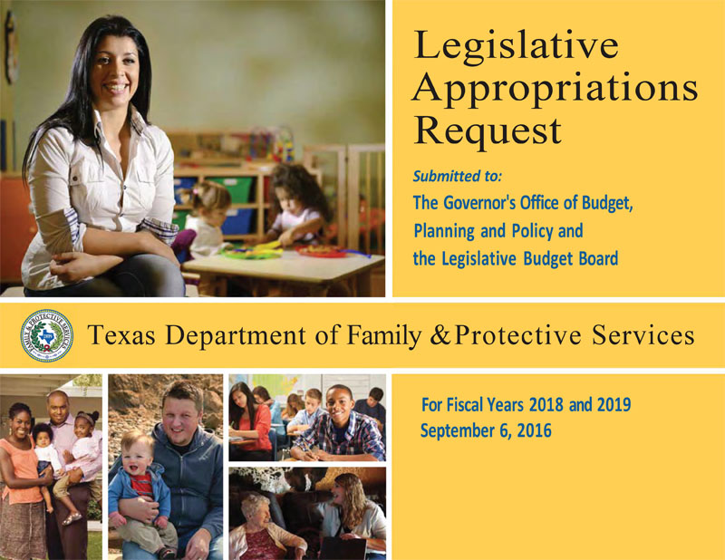 Cover of Legislative Appropriations Request