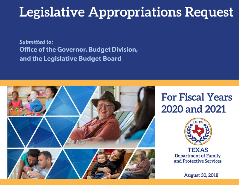 Cover of Legislative Appropriations Request