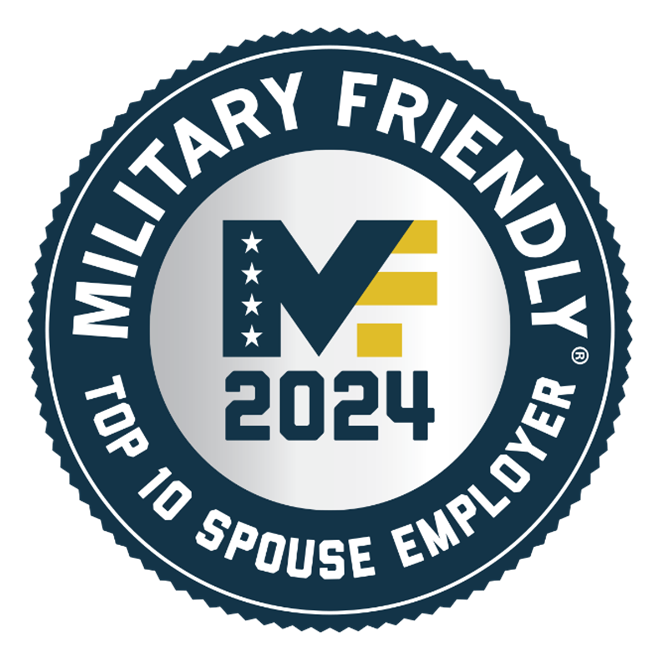 Military Friendly Award 2024 Top 10 Spouse Employer