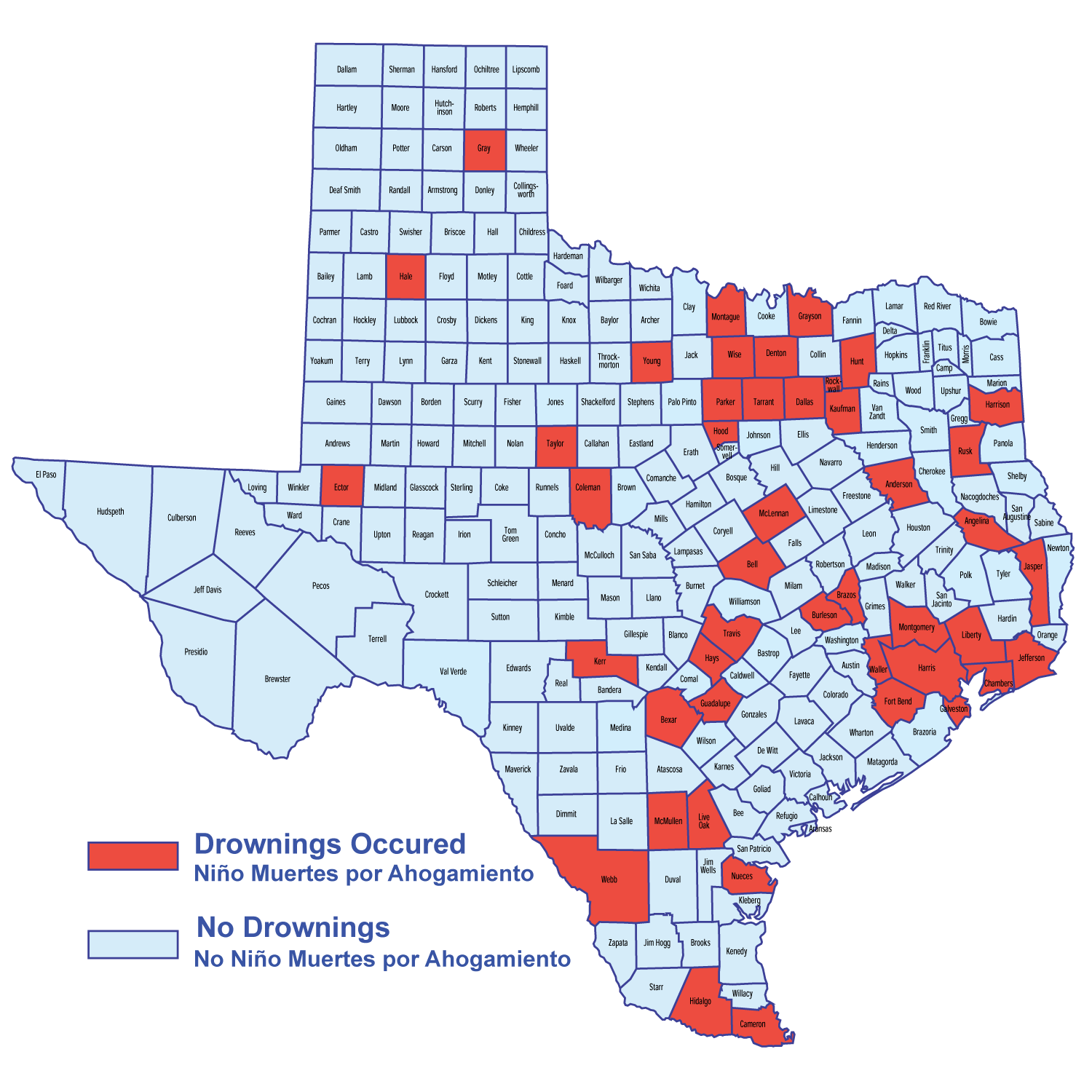 2018 Child Drownings in Texas