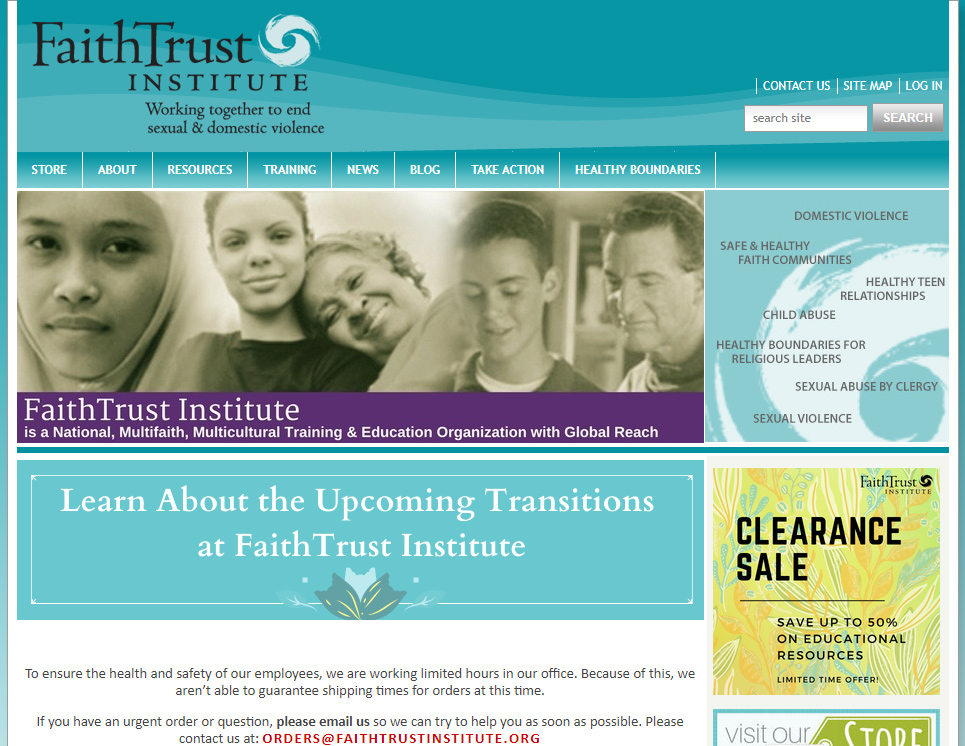 screenshot of the website