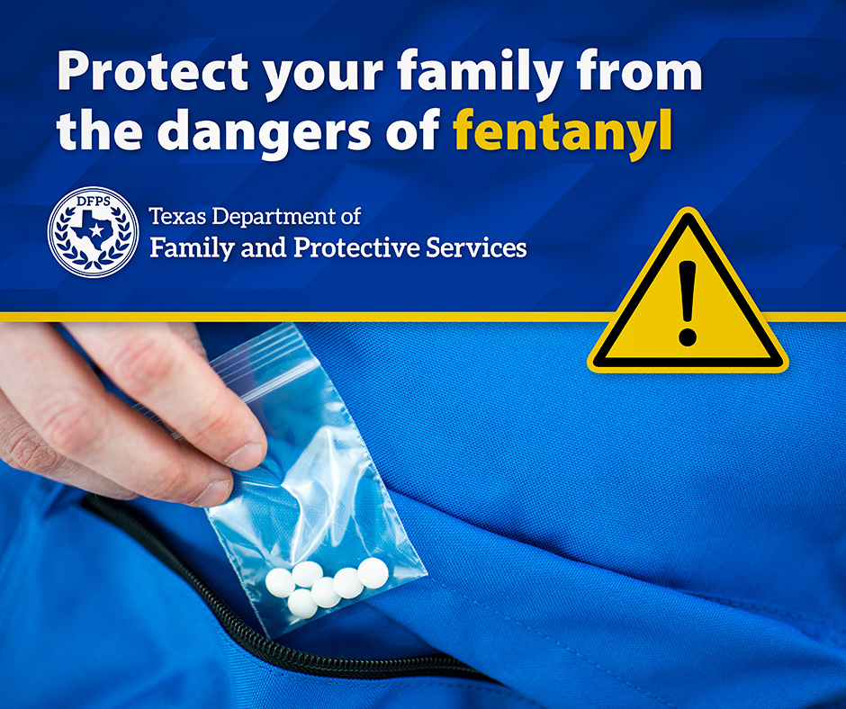 Protect your family from the dangers of fentanyl - One Pill Kills campaign, an initiative of the Office of the Governor. Image depicts a young person.