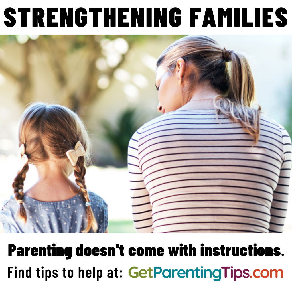 Strengthening Families. Parenting doesn't come with instructions. Mom and daughter talking. Find tips to help at GetParentingTips.com