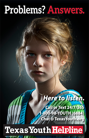 Texas Youth Helpline 11x17 poster