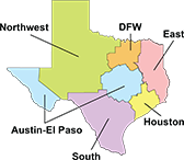 Map of DFPS districts